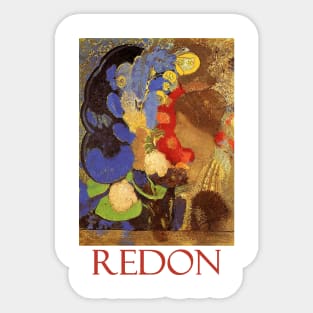 Woman Among the Flowers by Odilon Redon Sticker